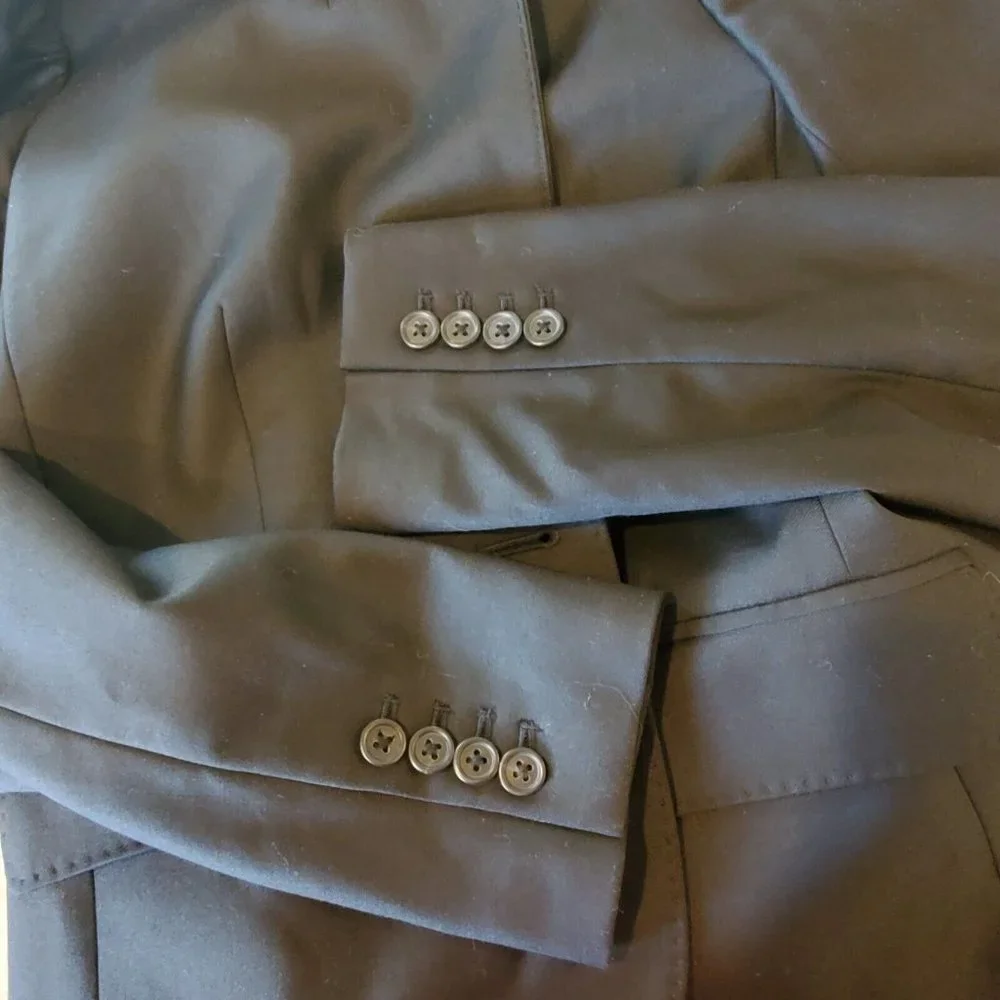 Y2K J. Crew Women's Black Super 120's 100% Wool Blazer Jacket‎ 2 Button Size 4